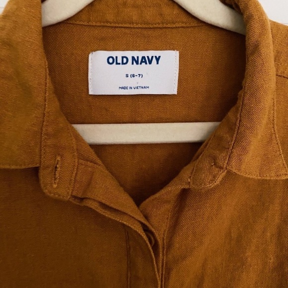 Old Navy Girls linen blend Collar Shorts Romper One Piece Size 6 7 Years - Picture 3 of 3